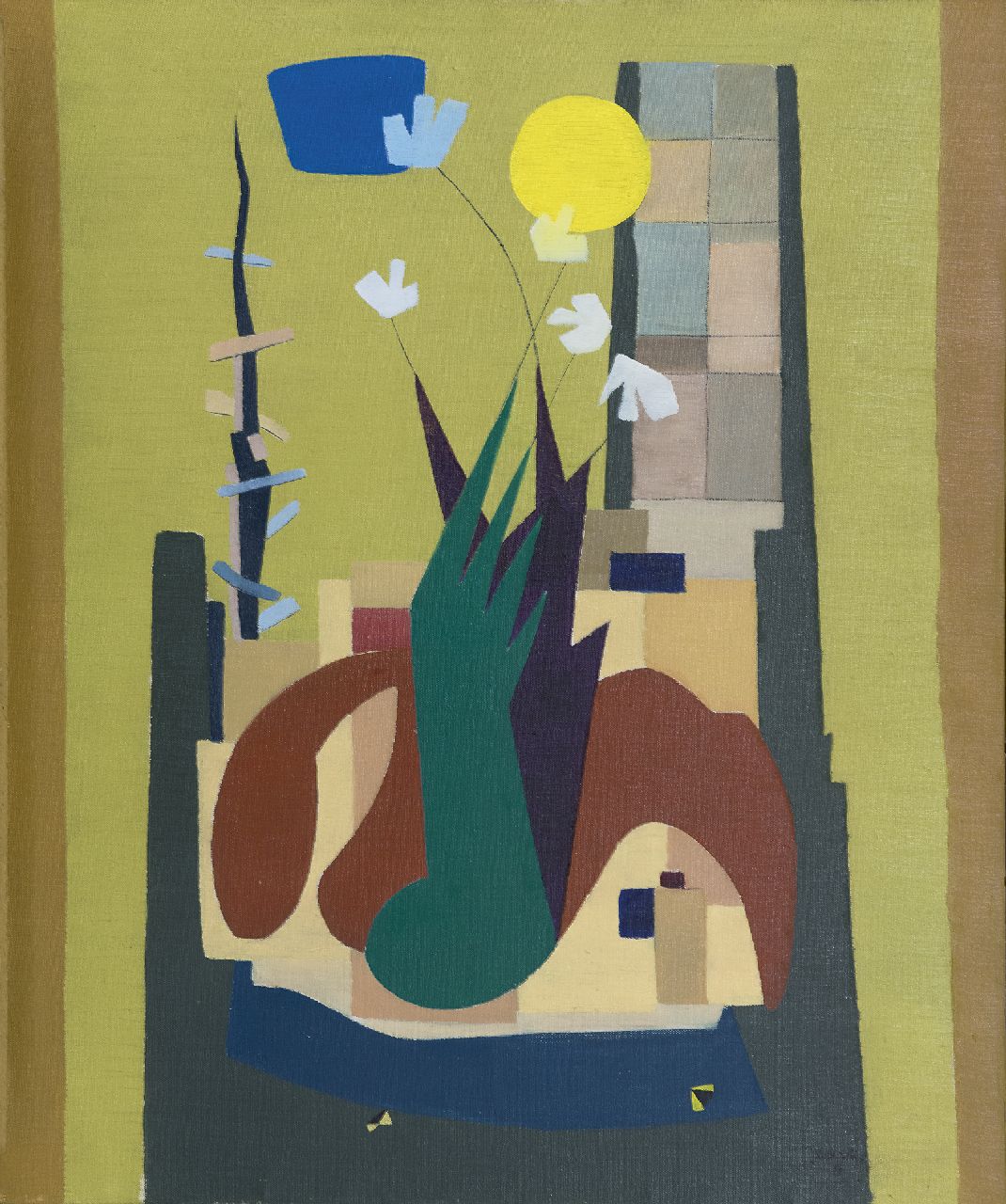 Jef Verbrak | Compositie, olieverf op doek, 64,9 x 54,0 cm, gesigneerd r.o. en gedateerd '53