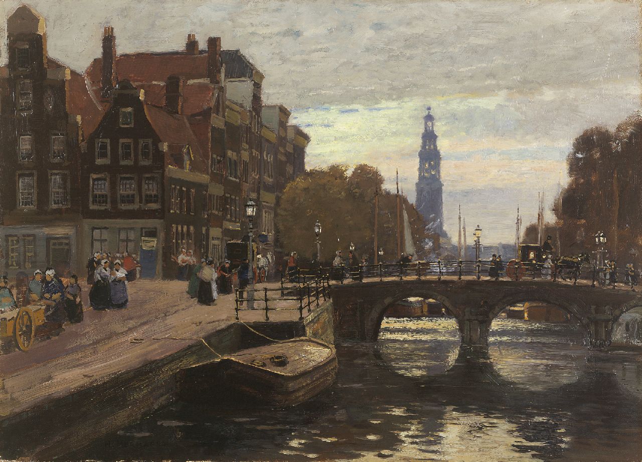 Hermanns H.  | Heinrich Hermanns, De Prinsengracht, Amsterdam, olieverf op doek 44,6 x 61,7 cm, gesigneerd linksonder