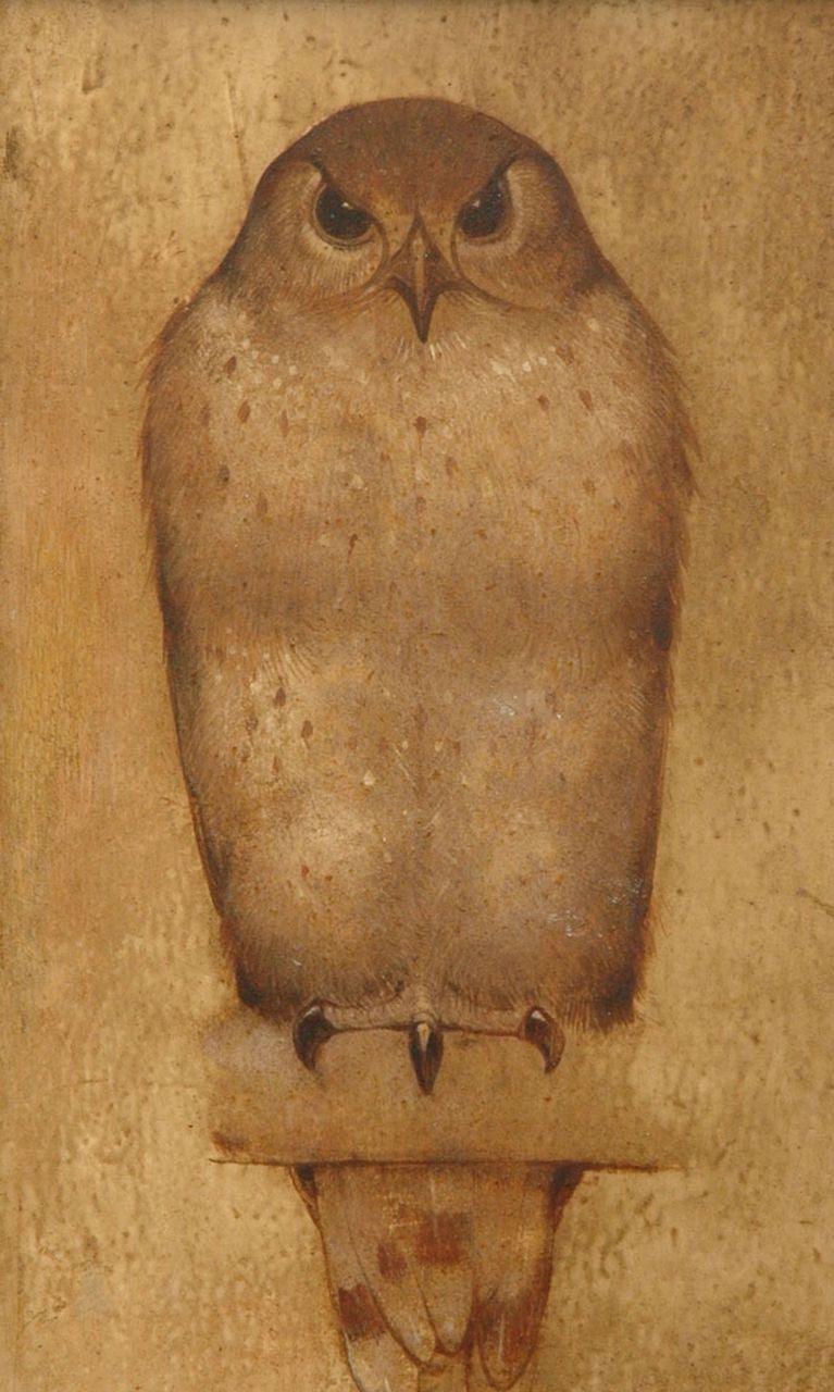 Berg W.H. van den | 'Willem' Hendrik van den Berg, Amerikaanse torenvalk, olieverf op paneel 22,7 x 14,5 cm, gesigneerd rechtsonder en verso