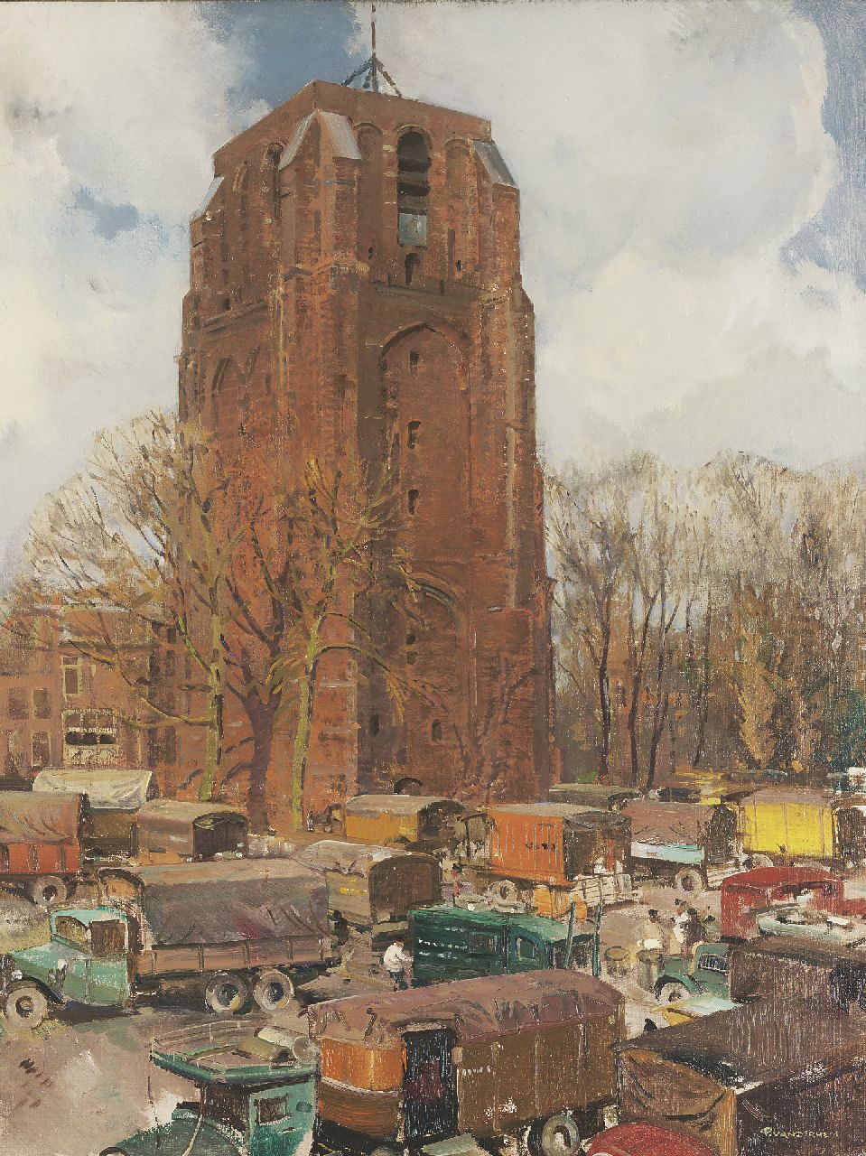 Hem P. van der | Pieter 'Piet' van der Hem, De Oldehove te Leeuwarden, olieverf op doek 90,4 x 70,4 cm, gesigneerd rechtsonder en te dateren 1935