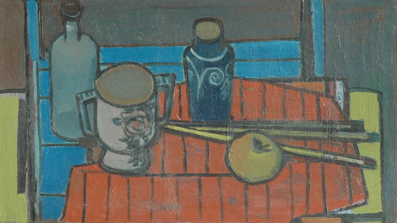 Wiggers K.H.  | 'Karel' Hendrik Wiggers, Stilleven, olieverf op board 27,8 x 49,4 cm