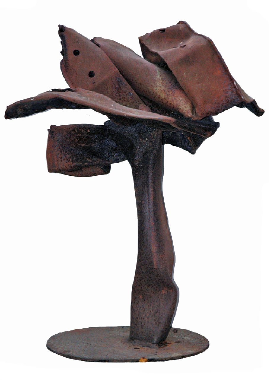 Niermeijer Th.  | Theo Niermeijer | Beelden en objecten te koop aangeboden | Compositie, geoxideerd staal 90,0 x 70,0 cm
