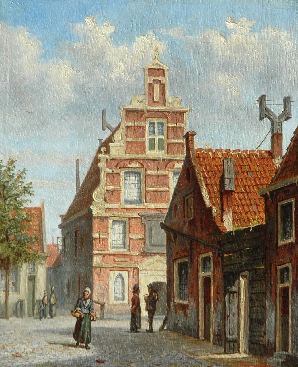 Mittertreiner J.J.  | Johannes Jacobus Mittertreiner, Oudhollands straattafereel, olieverf op paneel 16,9 x 13,9 cm, gesigneerd rechtsonder