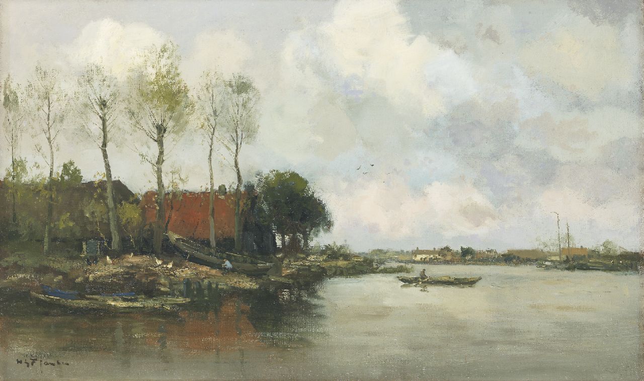 Jansen W.G.F.  | 'Willem' George Frederik Jansen, Riviergezicht, olieverf op doek 60,2 x 100,5 cm, gesigneerd linksonder
