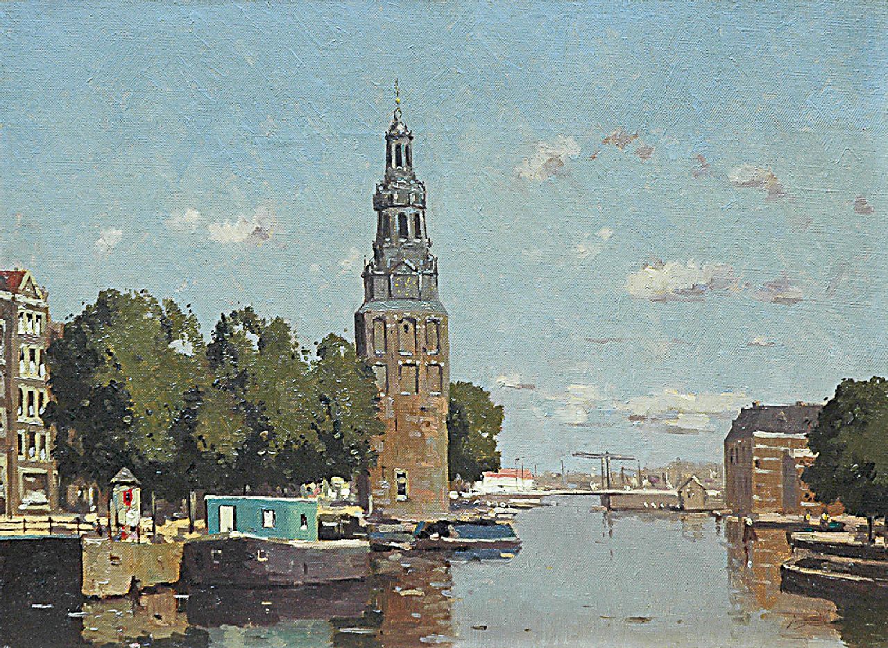 Jeveren G. van | Gerrit van Jeveren | Schilderijen te koop aangeboden | Gezicht op de Montelbaanstoren aan de Oude Schans, Amsterdam i.o., olieverf op doek 30,3 x 40,5 cm, gesigneerd rechtsonder (resten) Jeveren G. van | Gerrit van Jeveren | Schilderijen te koop aangeboden | Gezicht op de Montelbaanstoren aan de Oude Schans, Amsterdam i.o., olieverf op doek 30,3 x 40,5 cm, gesigneerd rechtsonder (resten)