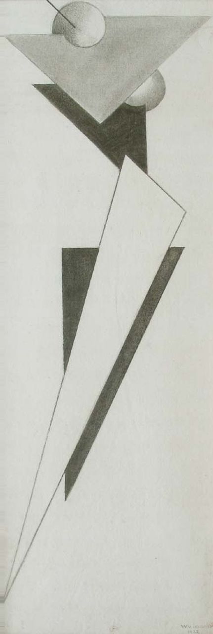 Leusden W. van | Willem van Leusden, Danseres, zwart krijt op papier 78,0 x 28,5 cm, gesigneerd rechtsonder en gedateerd 1922, doch vermoed. gemaakt 1926/1927
