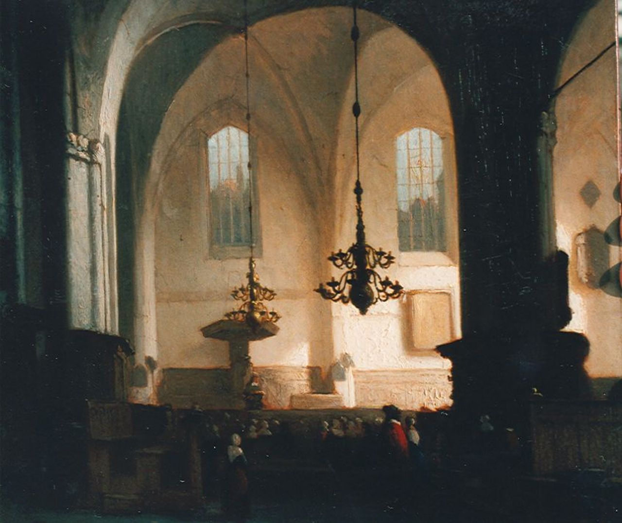 Schenkel J.J.  | Jan Jacob Schenkel, Buurtkerk te Utrecht, olieverf op paneel 26,0 x 29,6 cm, gesigneerd linksonder