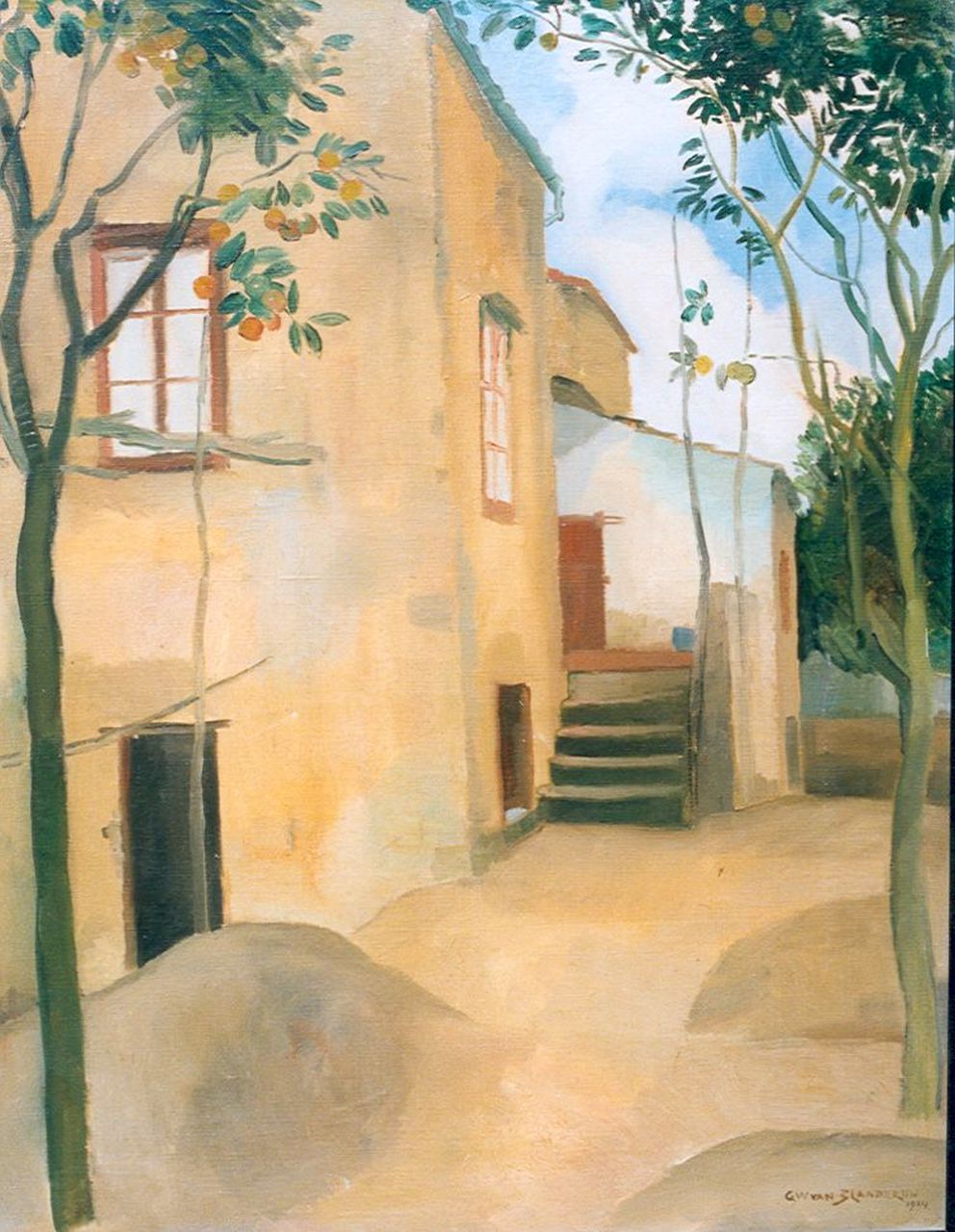 Blaaderen G.W. van | Gerrit Willem van Blaaderen, Huis in Italië, olieverf op doek 80,4 x 64,2 cm, gesigneerd rechtsonder en gedateerd 1924