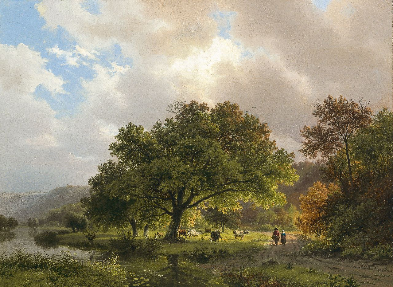 Koekkoek B.C.  | Barend Cornelis Koekkoek, Oude eik langs 'Het Meertje' nabij Beek bij Nijmegen, olieverf op doek 39,0 x 53,0 cm, gesigneerd rechtsonder en gedateerd 1840