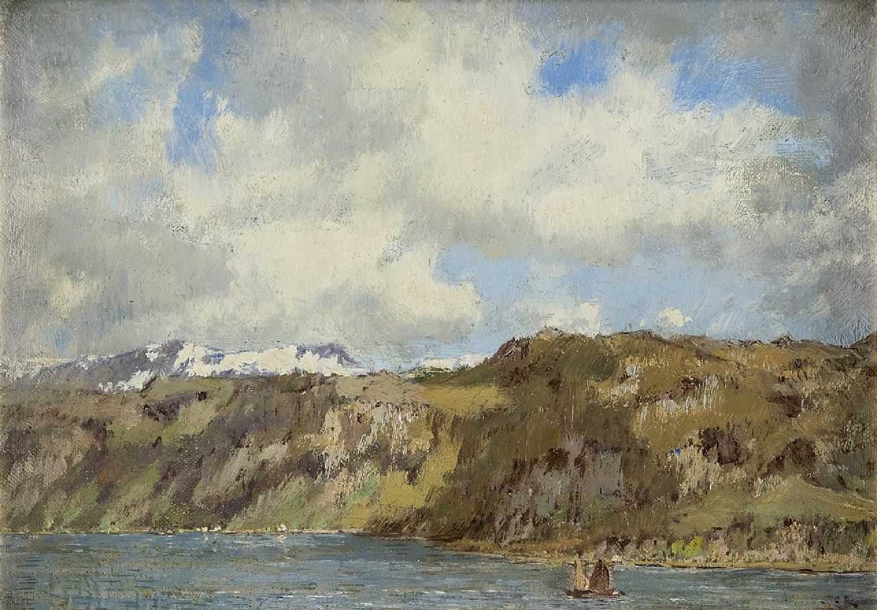 Gorter A.M.  | 'Arnold' Marc Gorter, Zeilbootjes in een fjord, Noorwegen, olieverf op doek 25,0 x 35,0 cm, gesigneerd rechtsonder en te dateren ca. 1922