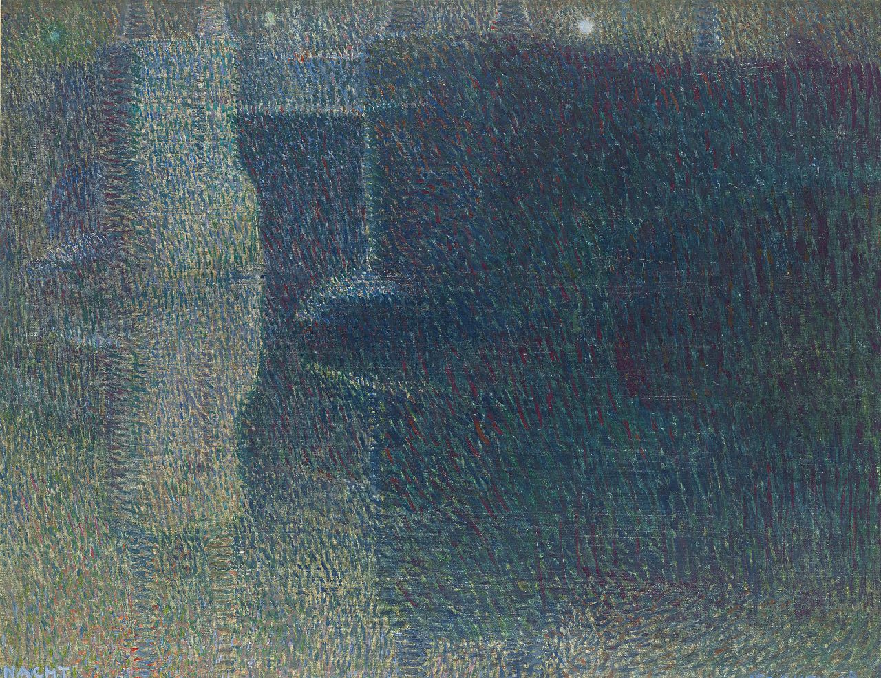 Gestel L.  | Leendert 'Leo' Gestel, Nacht (Amstelbrug over Amstel in Amsterdam), olieverf op doek 52,0 x 64,8 cm, gesigneerd rechtsonder en gedateerd '08
