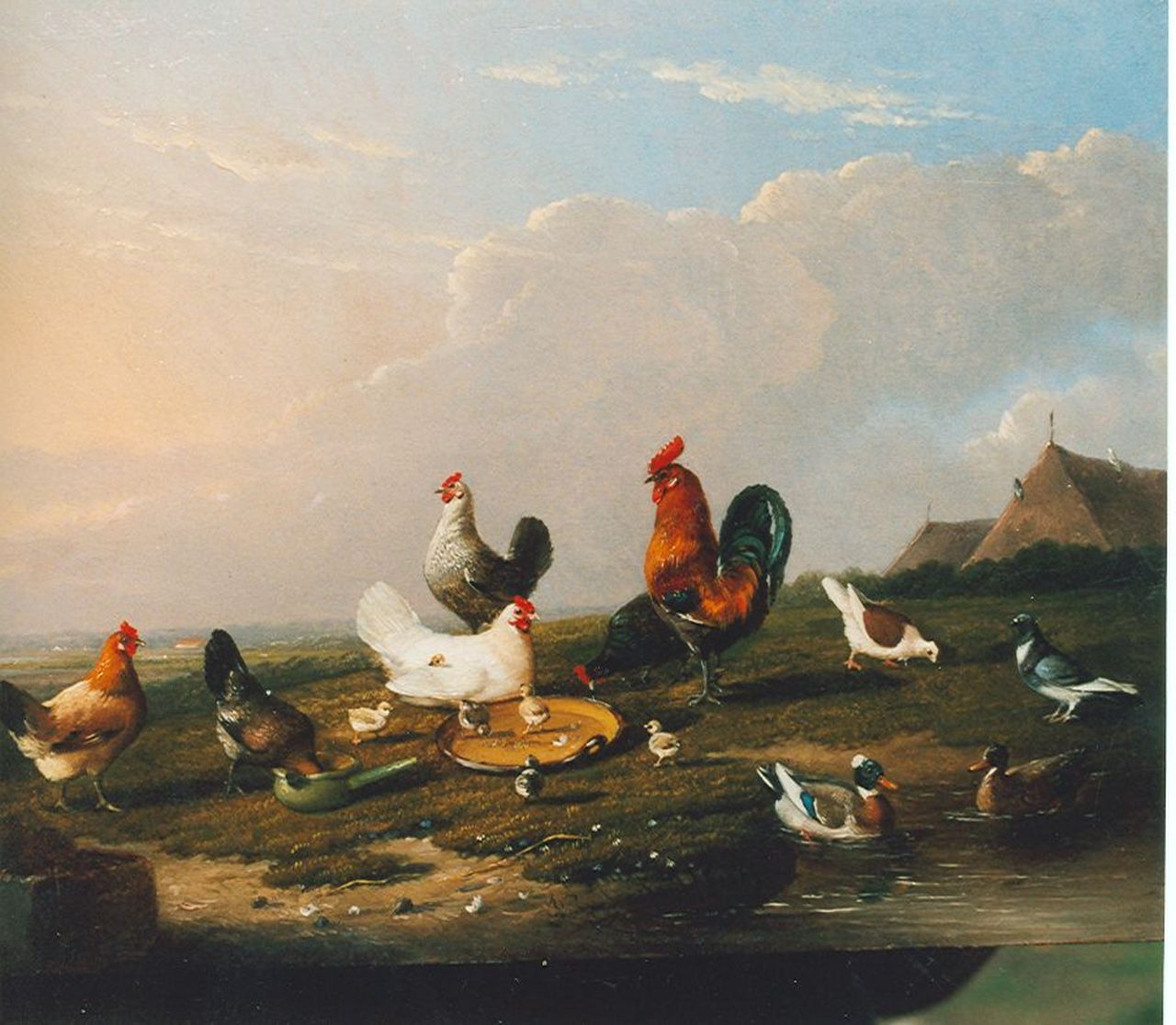 Severdonck F. van | Frans van Severdonck, Pluimvee, olieverf op paneel 17,7 x 24,1 cm, gesigneerd linksonder en gedateerd 1869