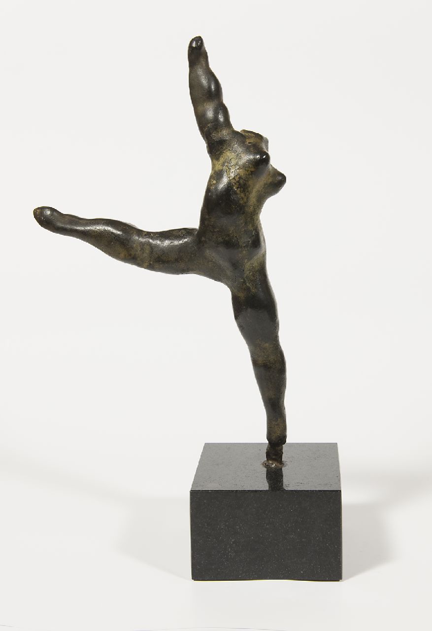 Spronken A.J.E.  | 'Arthur' Jan Elisa Spronken, Danspas, brons 35,9 x 17,5 cm, gesigneerd met initialen (stempel) op binnenzijde rechterbeen