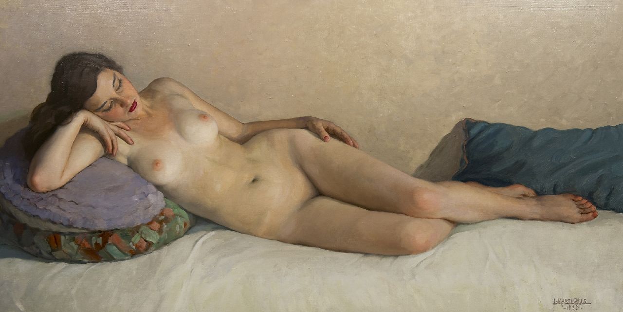 Luis Martí Gras | Naakt op sofa, olieverf op doek, 80,8 x 155,8 cm, gesigneerd r.o. en gedateerd 1933