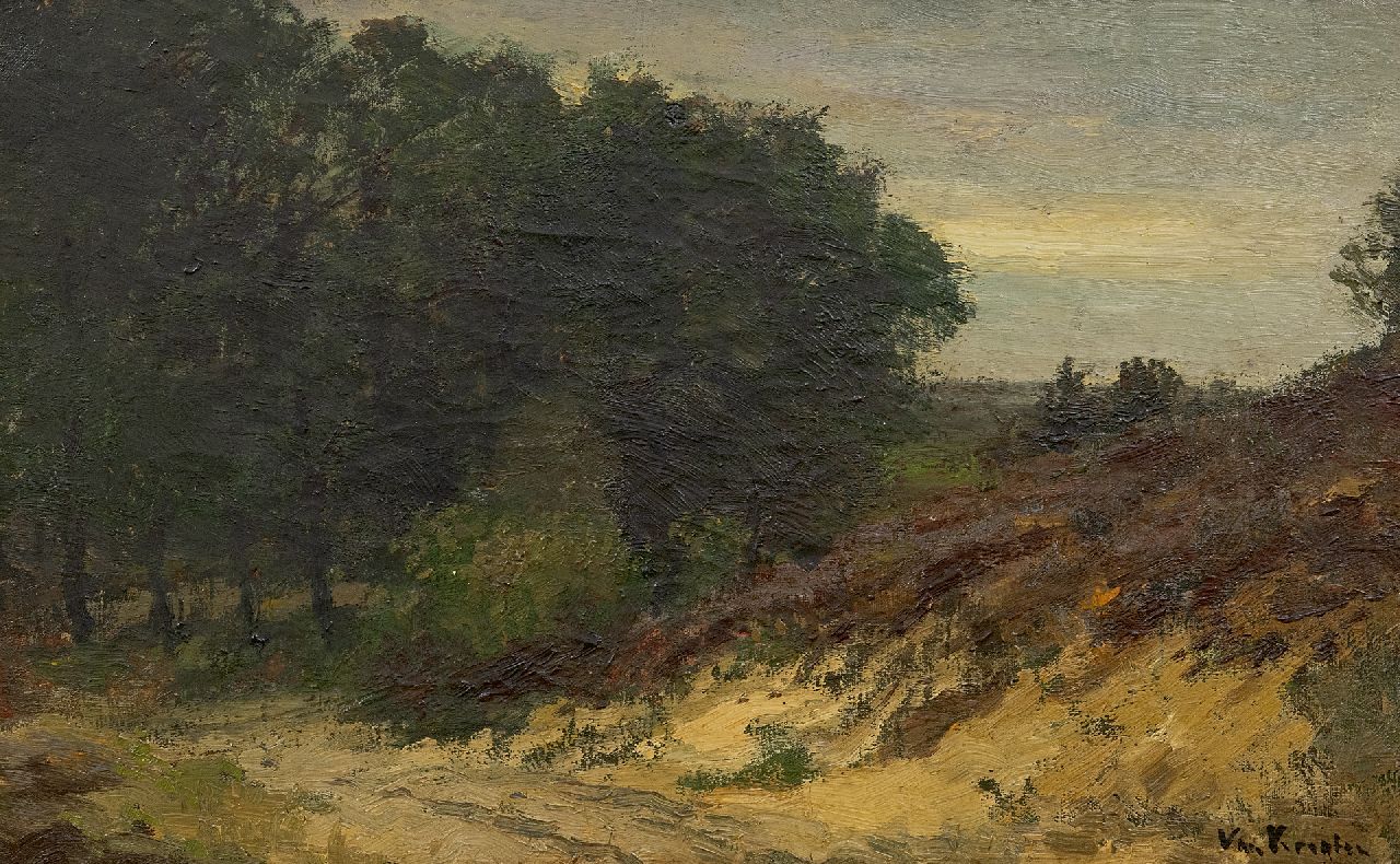 Fedor van Kregten | Drents landschap, olieverf op doek, 34,2 x 54,5 cm, gesigneerd r.o.