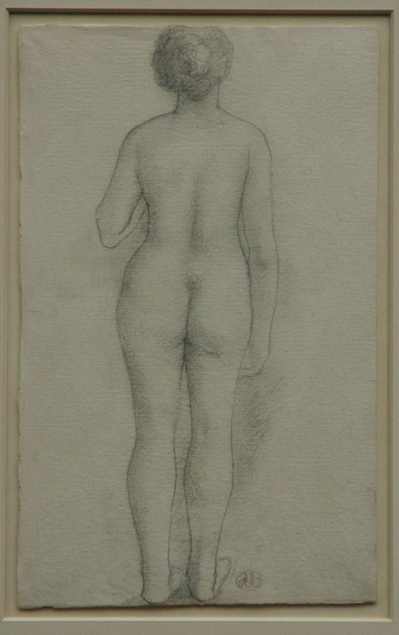 Aristide Maillol | Studie van Dina Vierny, model, muze en levensgezellin van de kunstenaar, potlood op papier, 29,9 x 18,4 cm, gesigneerd r.v.h.m. met monogram