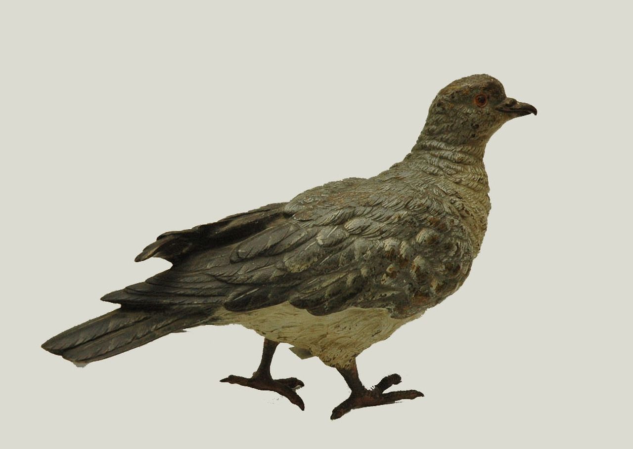 Onbekend   | Onbekend, Een duif (zgn. Weens brons), beschilderd brons 11,8 x 7,0 cm