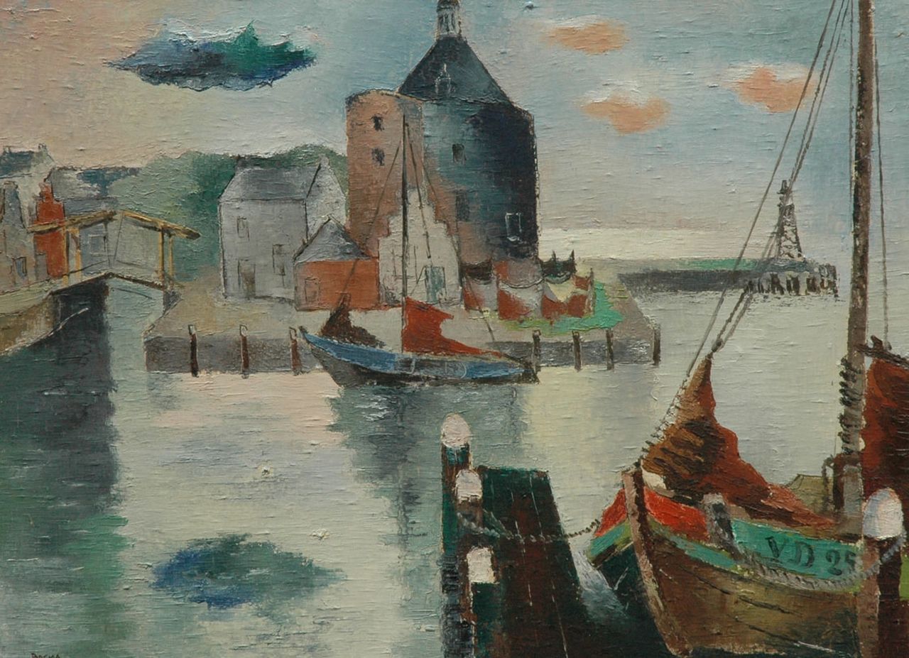Bosma W.  | Willem 'Wim' Bosma, De haven van Enkhuizen, olieverf op doek 44,9 x 60,3 cm, gesigneerd linksonder