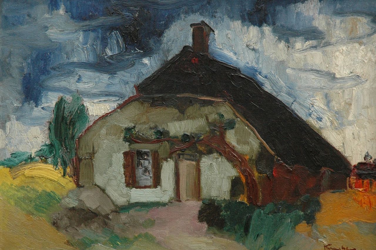 Kruysen A.P.E.  | Antonius Petrus Everhardus 'Antoon' Kruysen, Landschap met boerderij, olieverf op doek 38,4 x 55,3 cm, gesigneerd rechtsonder