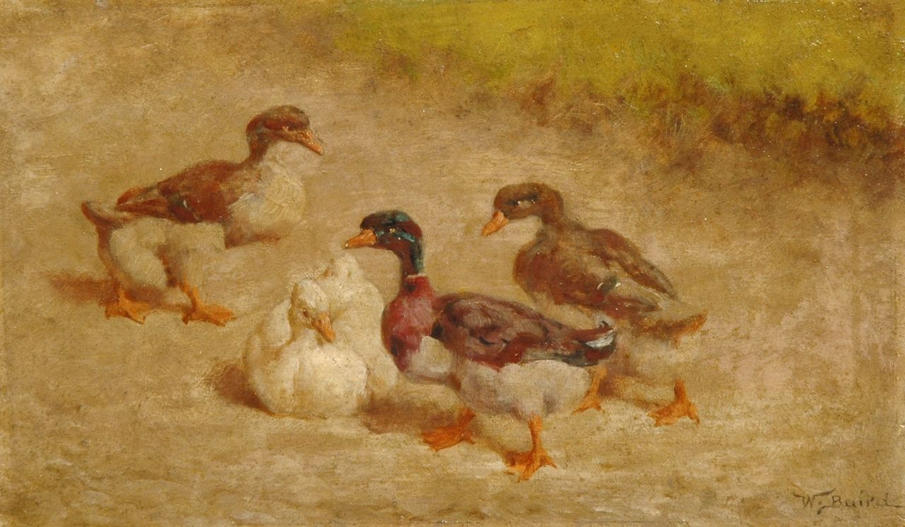 Baird W.B.  | William Baptiste Baird, Eenden, olieverf op paneel 11,9 x 20,3 cm, gesigneerd rechtsonder