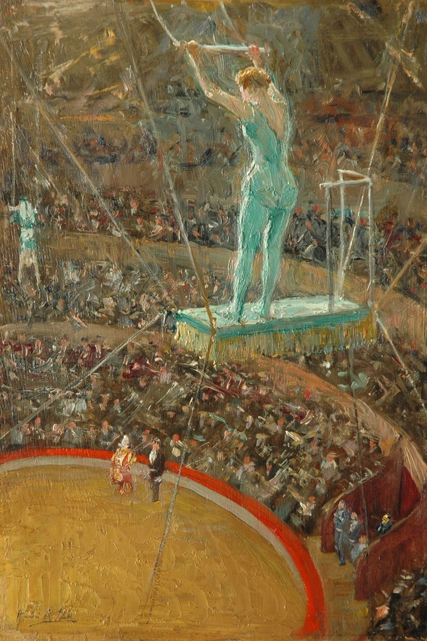 Zo H.A.  | Henri Achille Zo, De trapeze, olieverf op paneel 35,1 x 24,0 cm, gesigneerd linksonder