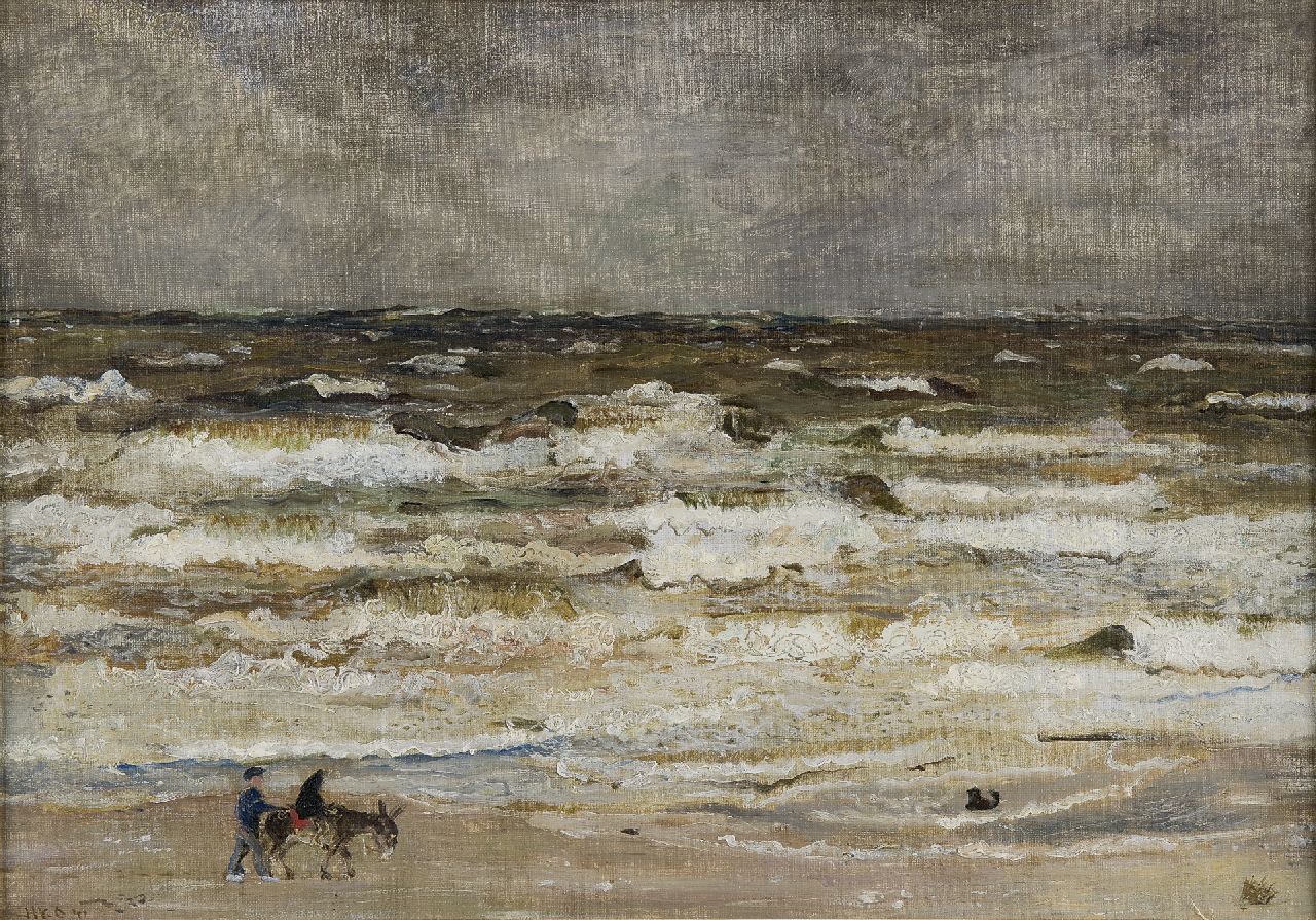 Kamerlingh Onnes H.H. | 'Harm' Henrick Kamerlingh Onnes, Ezeltje rijden op het strand, olieverf op doek op board 38,1 x 54,4 cm, gesigneerd linksonder met monogram en gedateerd '41 Kamerlingh Onnes H.H. | 'Harm' Henrick Kamerlingh Onnes, Ezeltje rijden op het strand, olieverf op doek op board 38,1 x 54,4 cm, gesigneerd linksonder met monogram en gedateerd '41