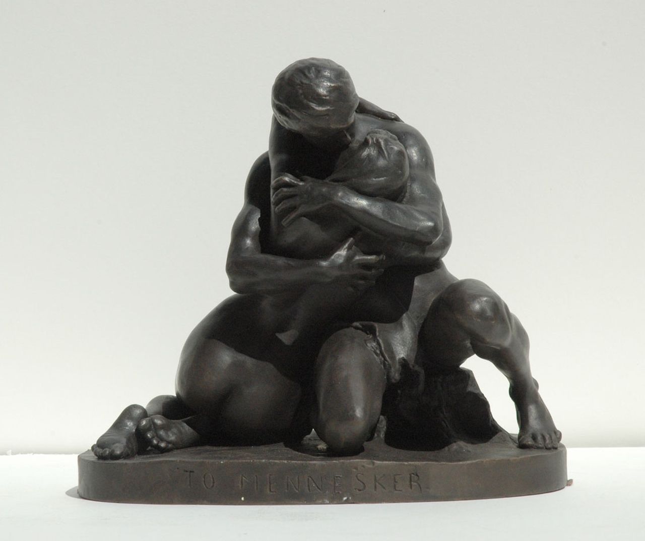 Sinding S.A.  | Stephan Abel Sinding, Twee mensen, brons 25,8 x 28,5 cm, gesigneerd op basis en gedateerd 1889