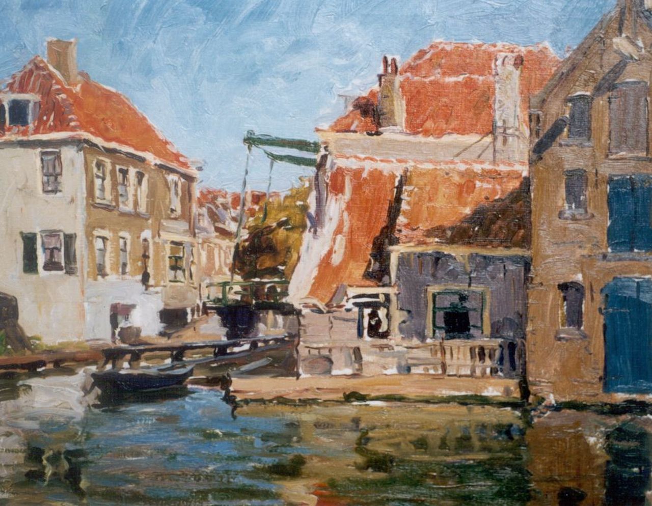 Dort W. van | Willem van Dort, Doorkijkje in oud Hollands dorp, olieverf op doek 45,4 x 55,2 cm, gesigneerd rechtsonder