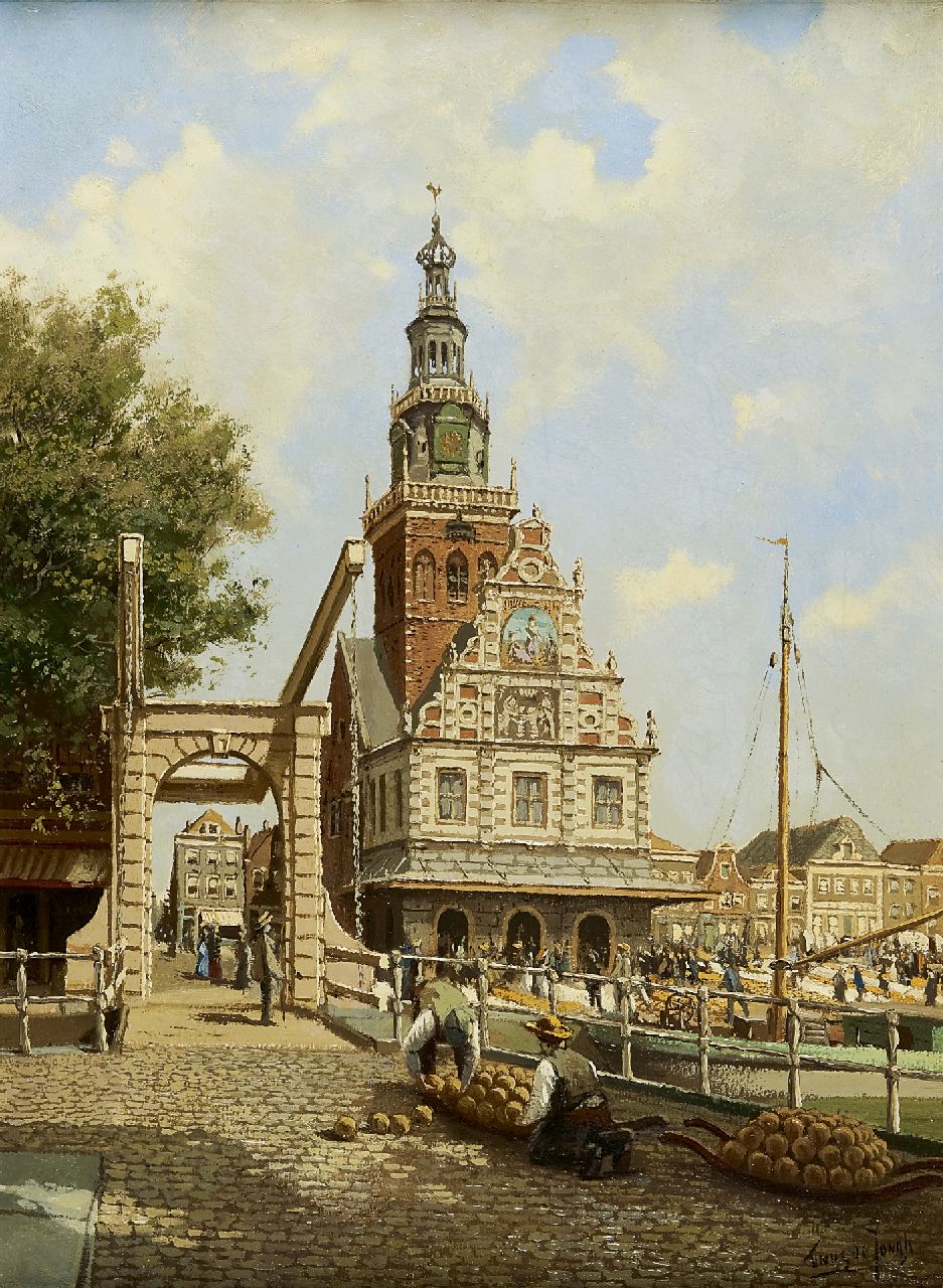 Jongh M.J. de | Martinus Johannes 'Tinus' de Jongh, Kaasmarkt te Alkmaar, olieverf op doek 60,0 x 44,8 cm, gesigneerd rechtsonder