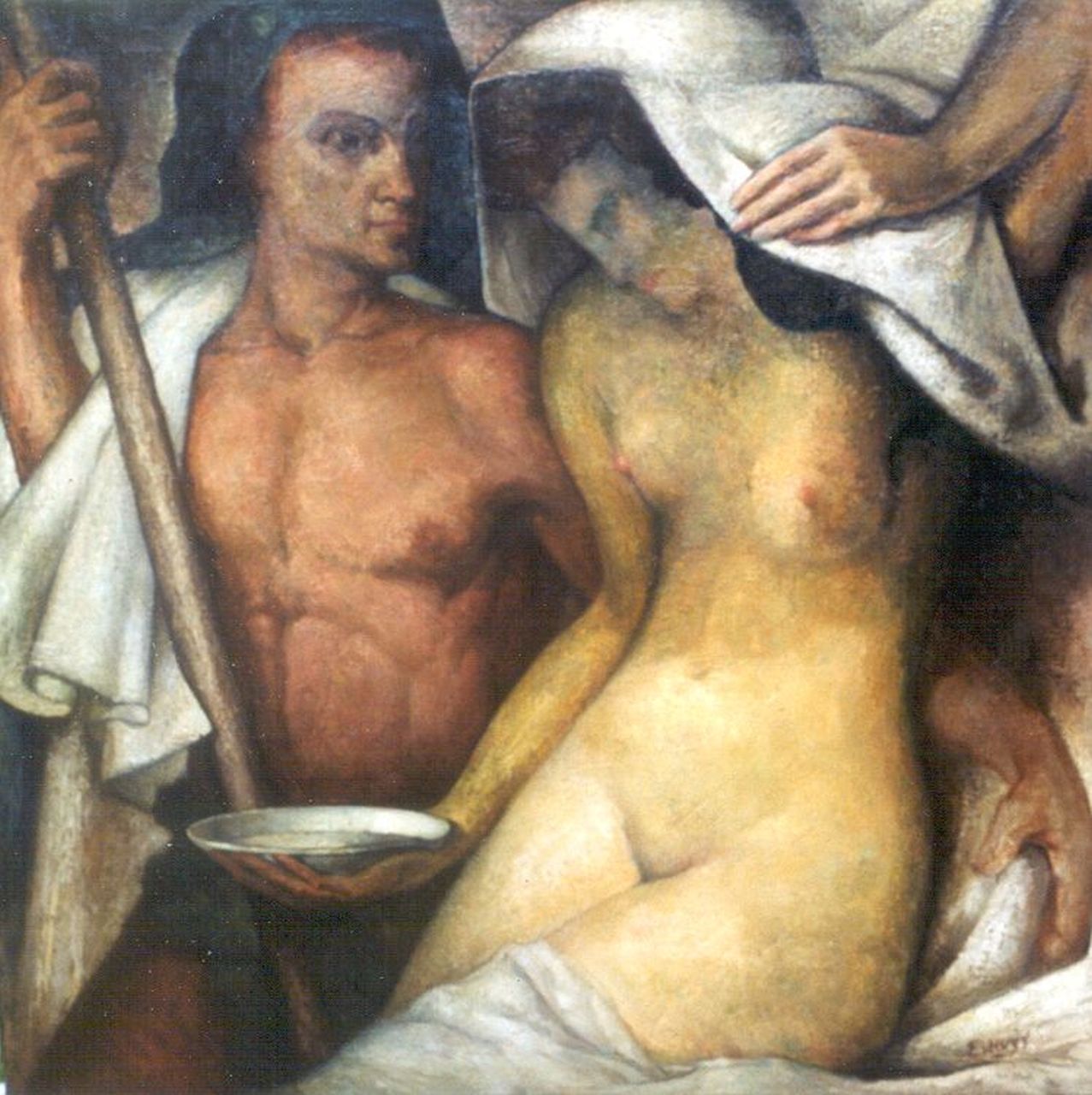 Eshuijs H.J.  | Hendrikus Jacobus Eshuijs, Man en vrouw, olieverf op doek 90,8 x 90,2 cm, gesigneerd rechtsonder