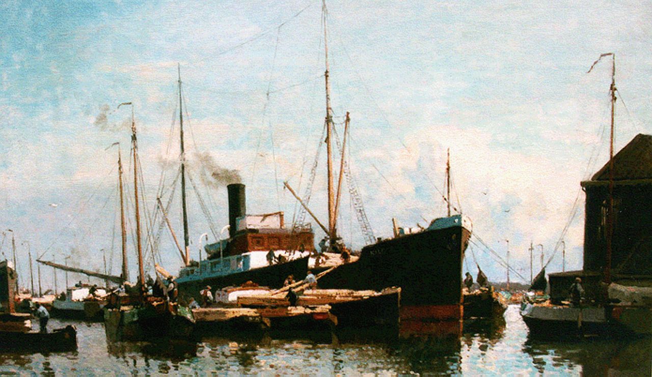 Vreedenburgh C.  | Cornelis Vreedenburgh, Werkhaven, olieverf op doek 60,4 x 90,2 cm, gesigneerd linksonder en gedateerd 1928