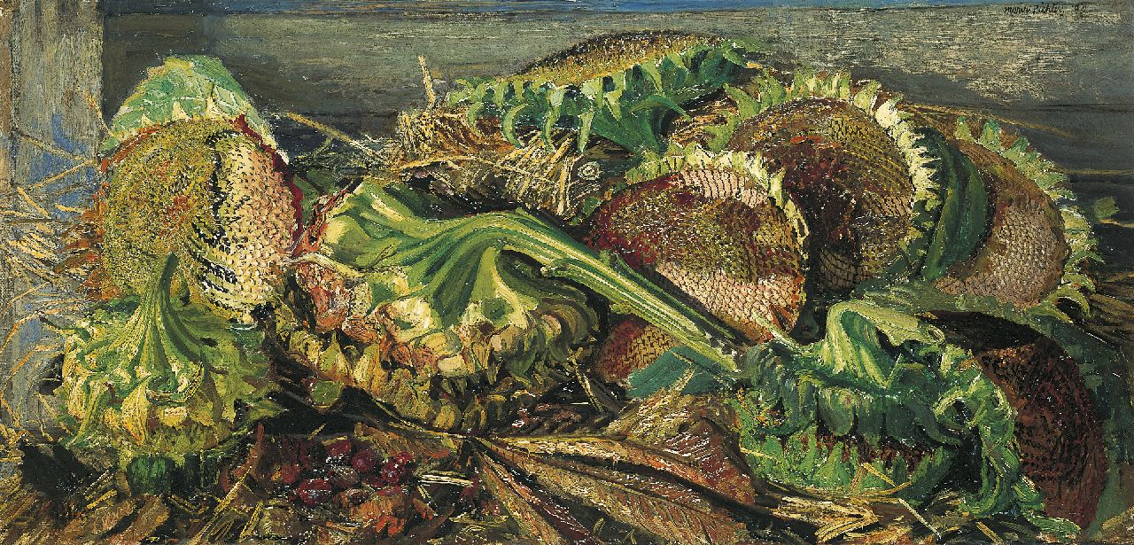 Richters M.J.  | 'Marius' Johannes Richters, Zonnebloemen, olieverf op doek 55,8 x 115,0 cm, gesigneerd rechtsboven en gedateerd 1931