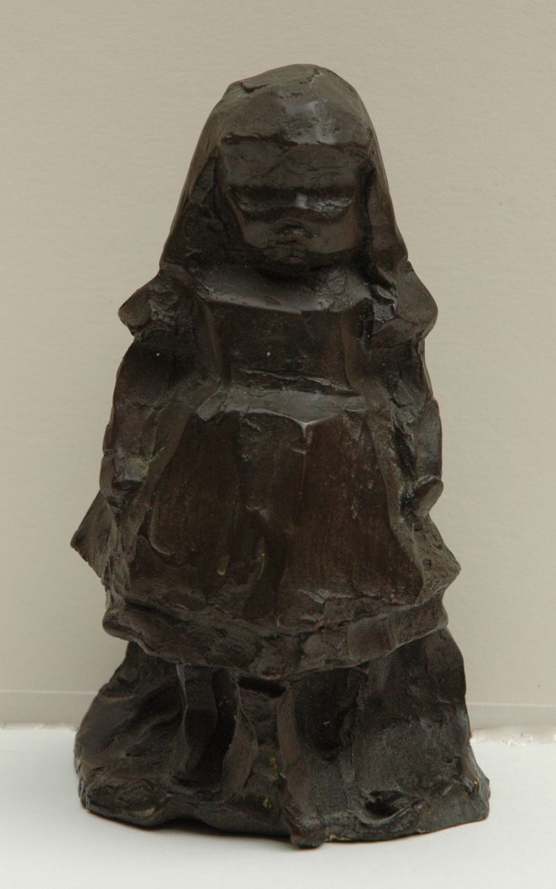Zijl L.  | Lambertus Zijl, Meisje met bal, brons 15,0 x 7,0 cm, gedateerd 7 Oct. '99 [1899]