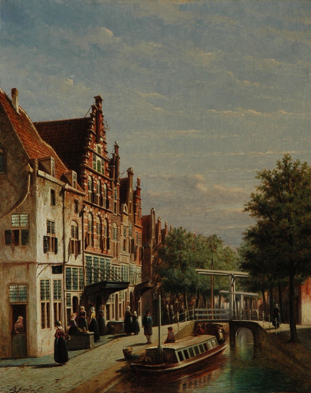 Vertin P.G.  | Petrus Gerardus Vertin, Stadsgezicht met het Alkmaarse Huis met de Schopjes, olieverf op doek 63,1 x 50,9 cm, gesigneerd linksonder