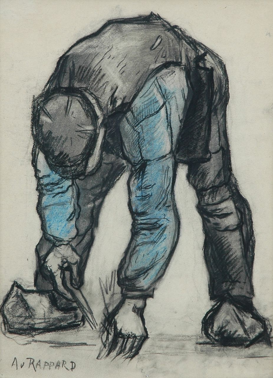Rappard A.G.A. van | 'Anthon' Gerhard Alexander van Rappard, Werkende boer, houtskool en pastel op papier 34,2 x 24,7 cm, gesigneerd linksonder en te dateren ca. 1880-1890; waarschijnlijk mei 1884