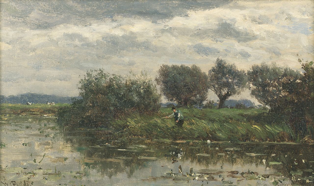 Roelofs W.  | Willem Roelofs, Wilgen aan de waterkant, Loosdrecht, olieverf op doek 26,5 x 44,0 cm, gesigneerd linksonder