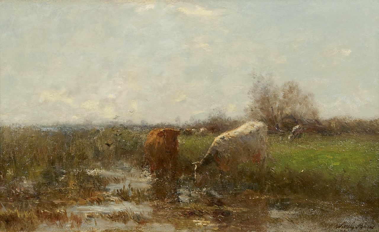 Maris W.  | Willem Maris, Voorjaar, olieverf op paneel 35,7 x 57,7 cm, gesigneerd rechtsonder