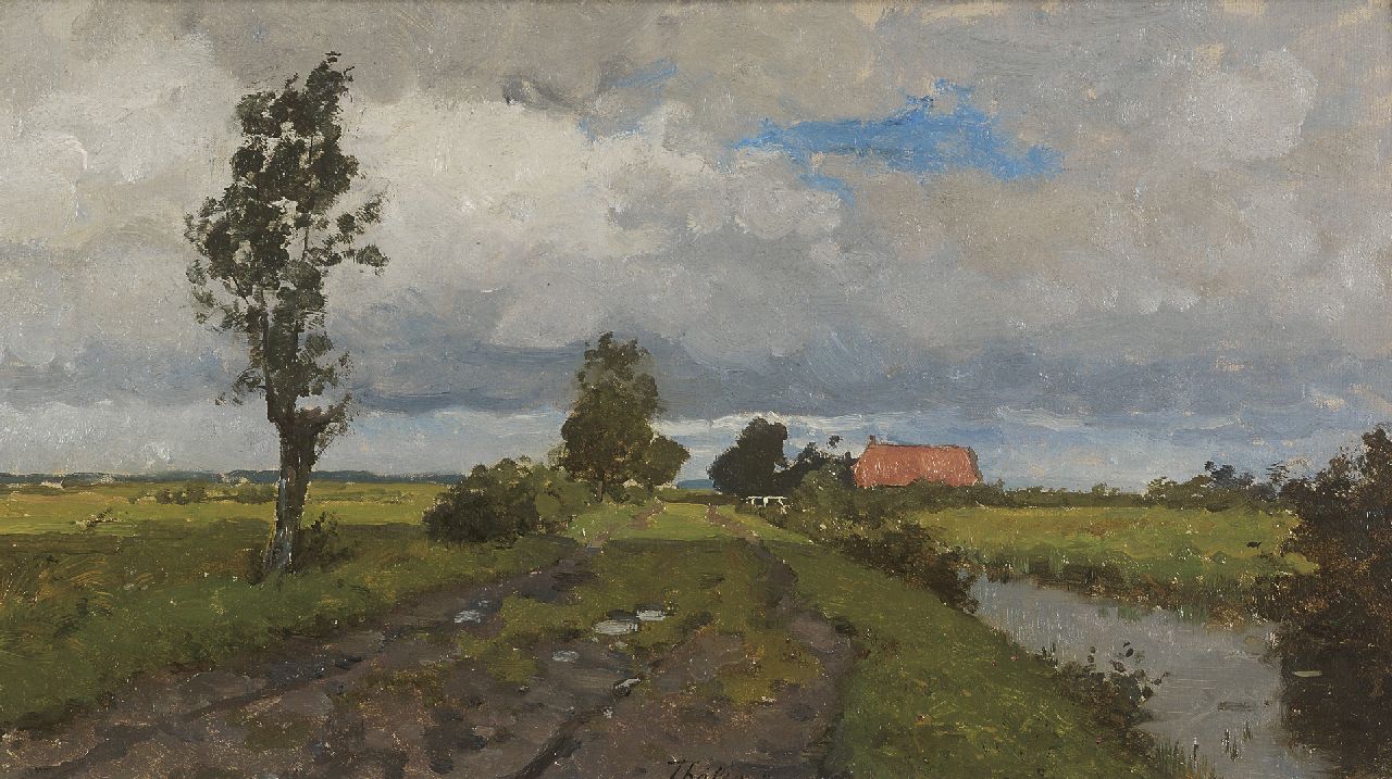 Tholen W.B.  | Willem Bastiaan Tholen, Landschap bij Kampen, olieverf op doek op paneel 29,5 x 53,0 cm, gesigneerd middenonder en gedateerd '21