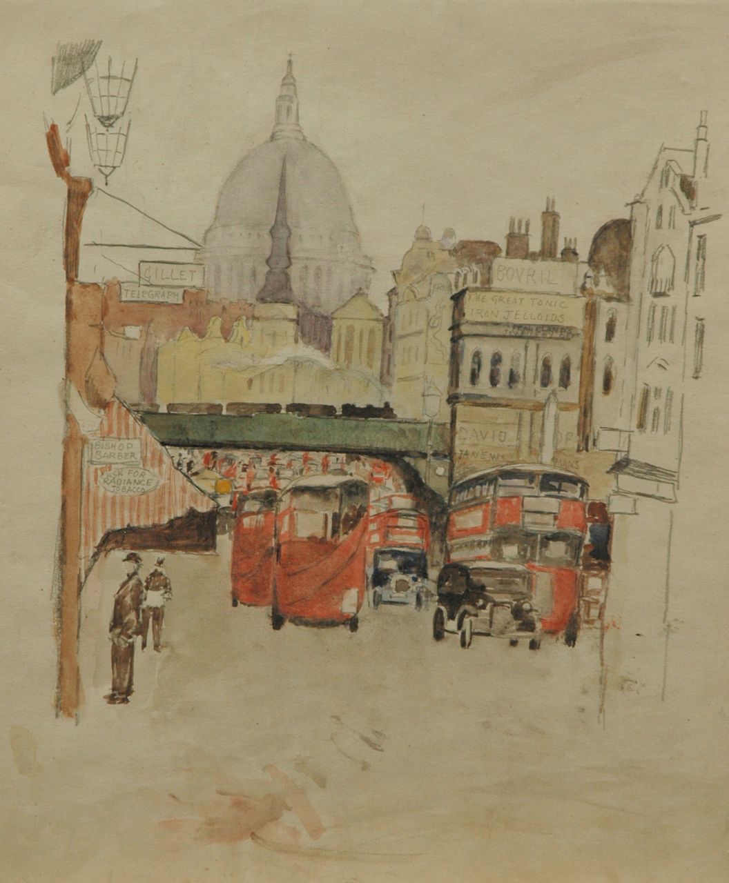 Mackenzie M.H.  | Marie Henri Mackenzie, Stadsgezicht, Londen, potlood en aquarel op papier 35,8 x 27,4 cm, te dateren 1938