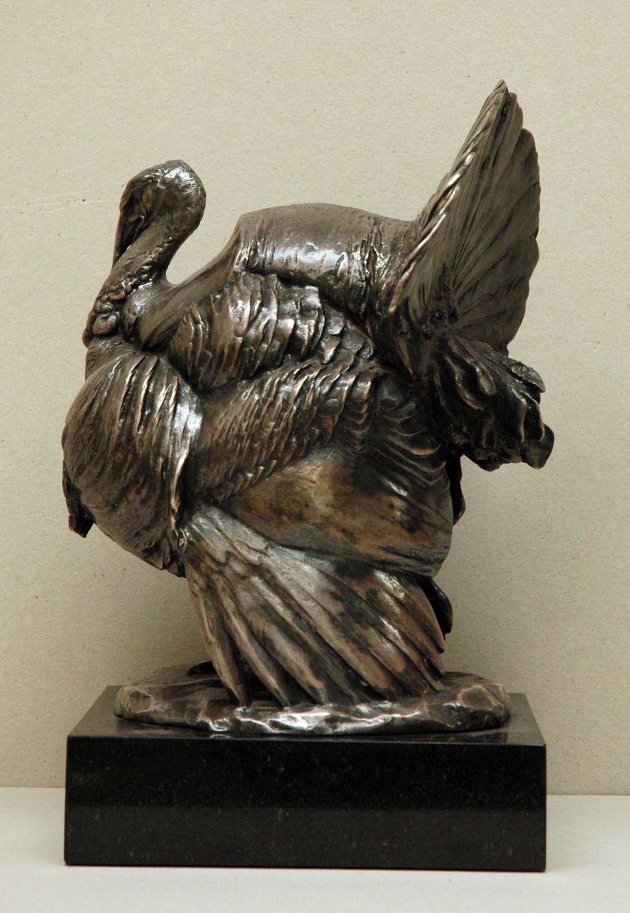 Johannes Knubel | Kalkoen, brons, 33,5 x 21,0 cm