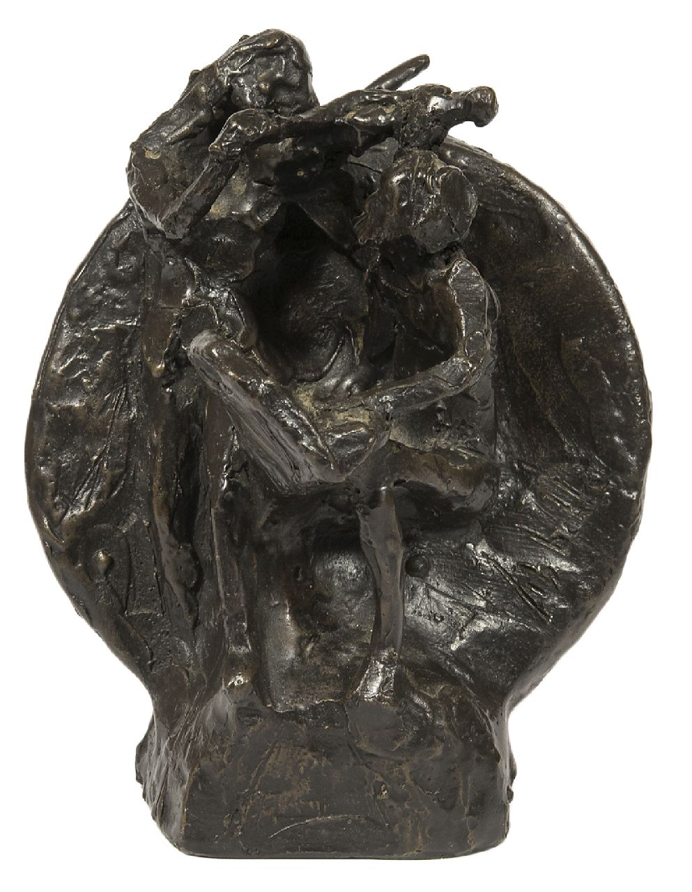 Bakker W.F.  | Willem Frederik 'Jits' Bakker | Beelden en objecten te koop aangeboden | Musicerend stel, brons 15,7 x 13,0 cm, gesigneerd rechtsonder