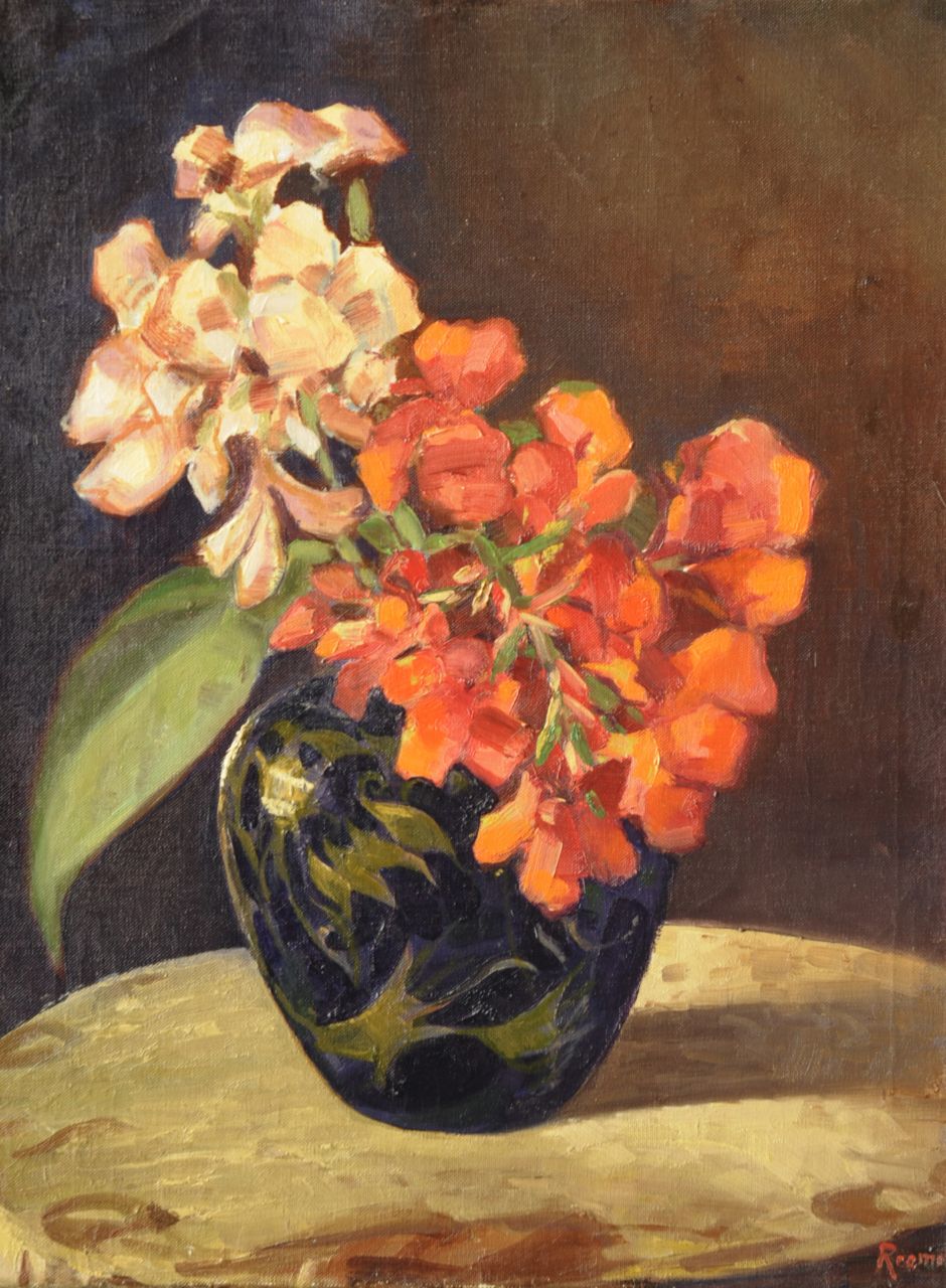 Reeman S.  | Simon Reeman, Bloemen in siervaas, olieverf op doek 60,0 x 45,3 cm, gesigneerd rechtsonder