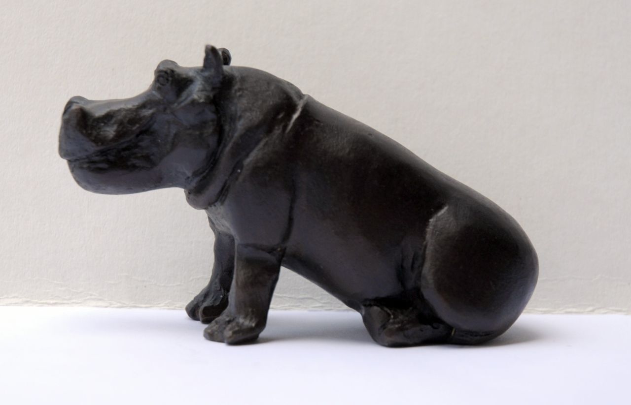 Glen H.  | Harriet Glen, Nijlpaard, brons 10,3 x 8,0 cm, gesigneerd op rechter flank