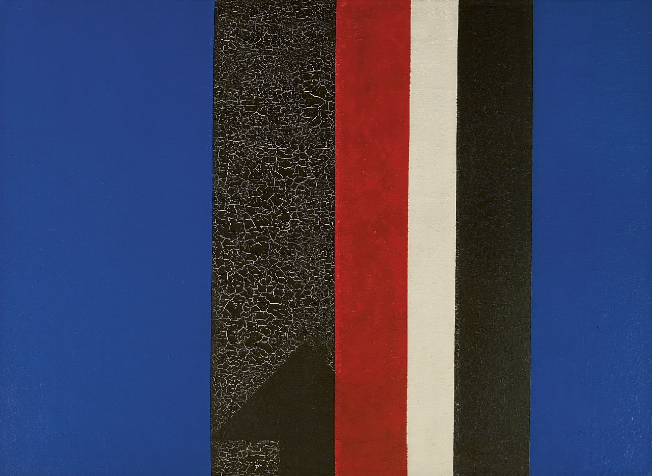 Joop Vreugdenhil | Compositie, olieverf op doek, 90,7 x 125,4 cm, gesigneerd op spieraam