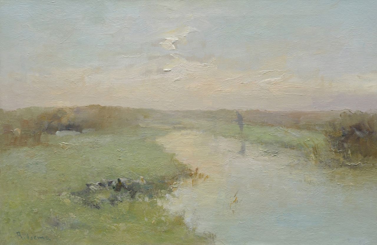 Ritsema J.C.  | 'Jacob' Coenraad Ritsema, Visser in de polder, olieverf op doek 40,5 x 60,6 cm, gesigneerd linksonder en verkocht