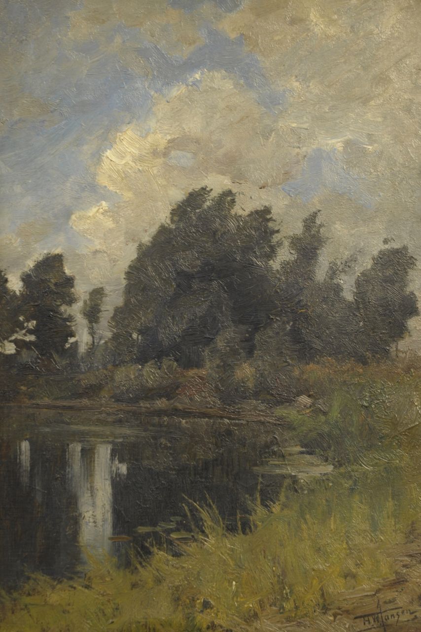 Jansen H.W.  | Hendrik Willebrord Jansen, Bosven, olieverf op doek 60,0 x 47,0 cm