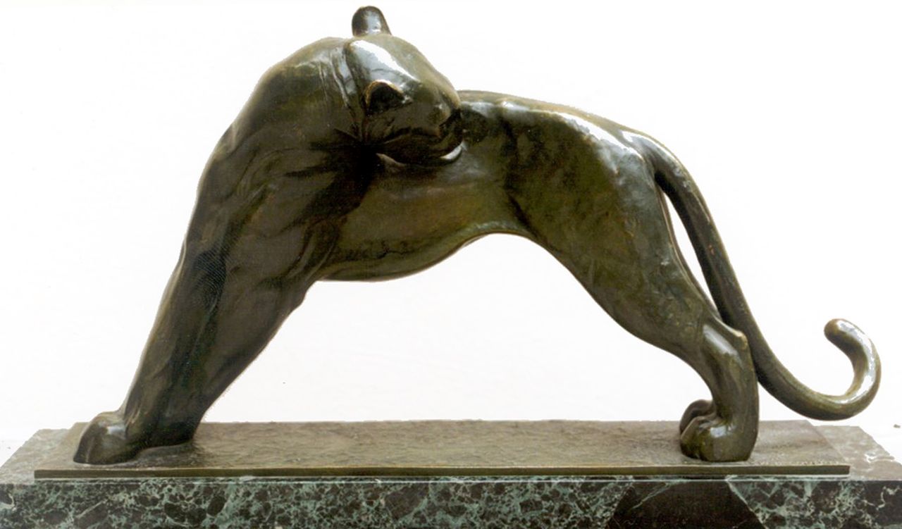 Becquerel   | André Vincent Becquerel, Panter, brons 30,0 x 60,0 cm