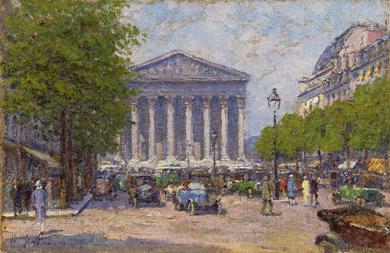 Malfroy H.  | Henry Malfroy, De Rue Royale met de Madeleine, Parijs, olieverf op doek 27,1 x 41,0 cm, gesigneerd linksonder
