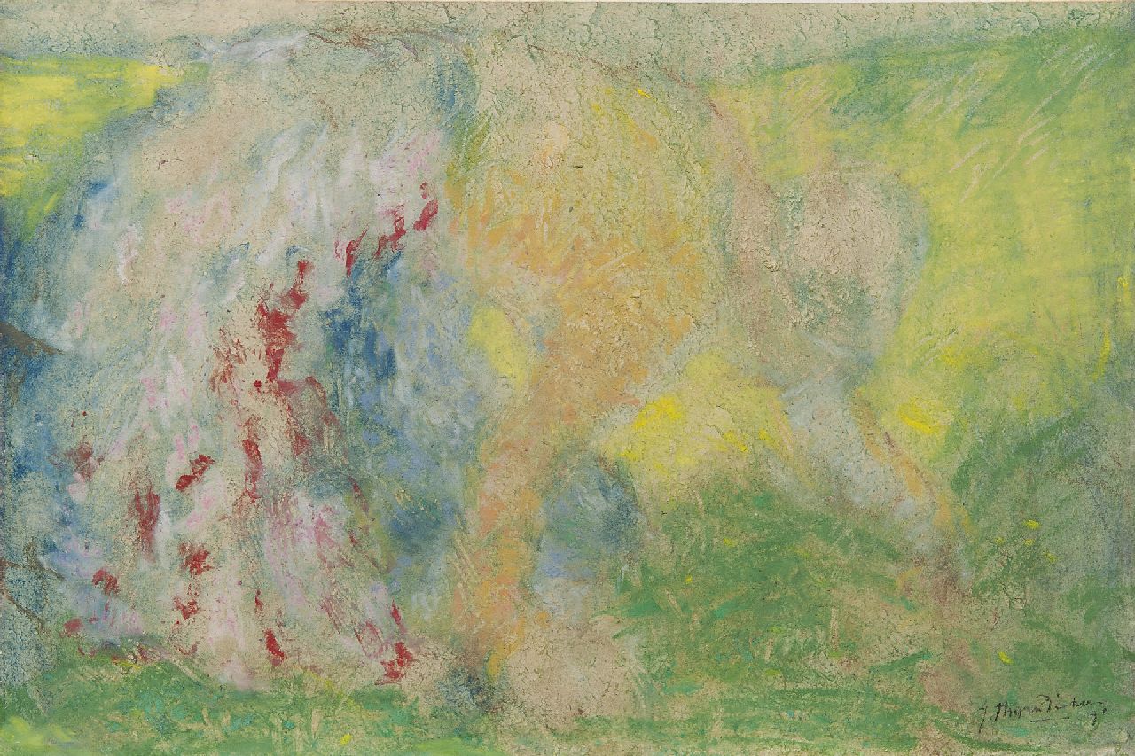 Thorn Prikker J.  | Johan Thorn Prikker, Werken op het land, pastel en aquarel op papier 32,0 x 47,1 cm, gesigneerd rechtsonder en gedateerd '91