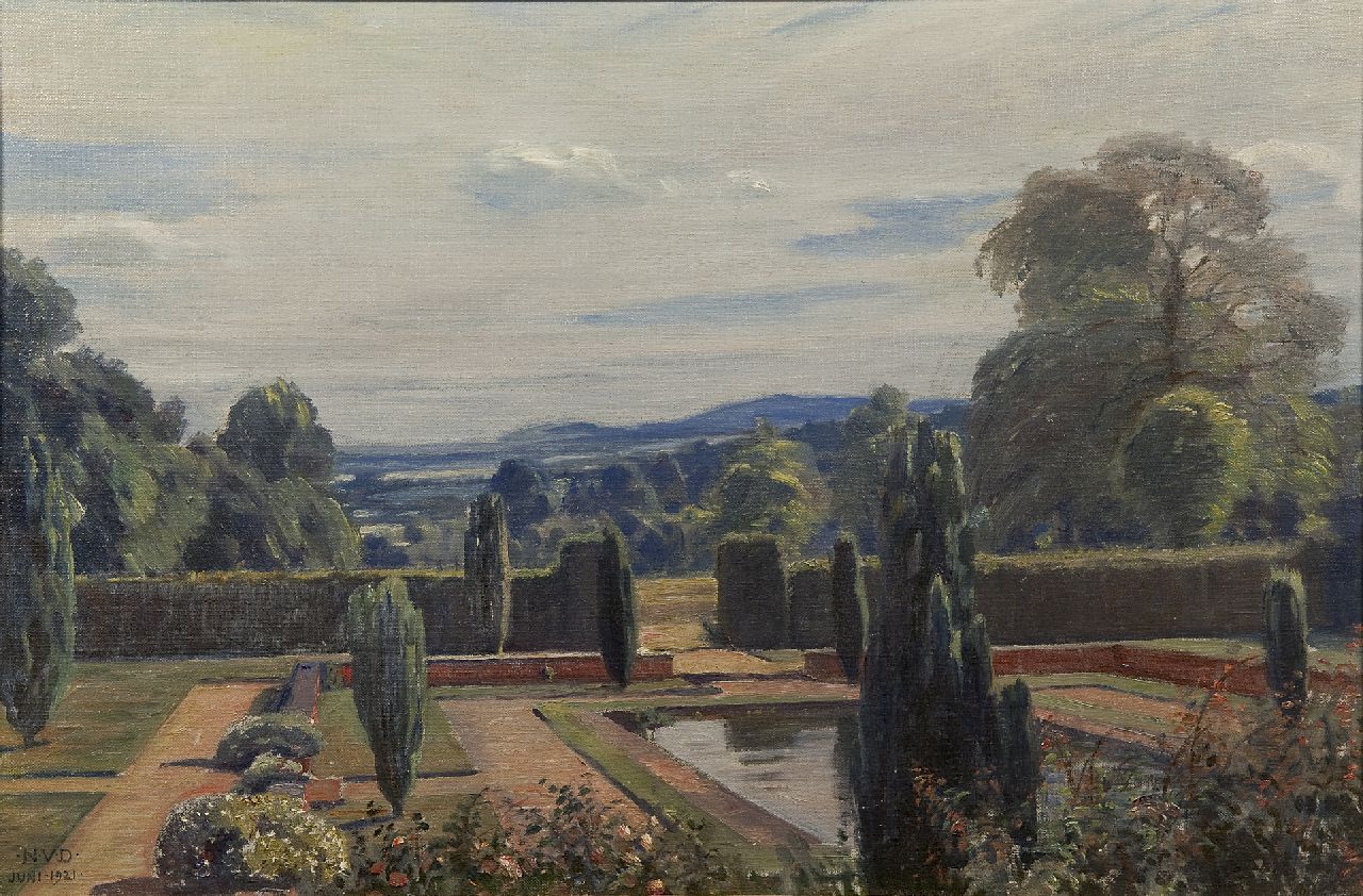 Niels Vinding Dorph | Tuin in de heuvels, olieverf op doek, 40,5 x 60,7 cm, gesigneerd l.o. met initialen en gedateerd juni 1921
